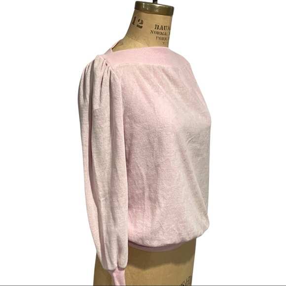 Vintage Sweaters - Vintage 80s Puff Shoulder Terry Cloth Sweater XL